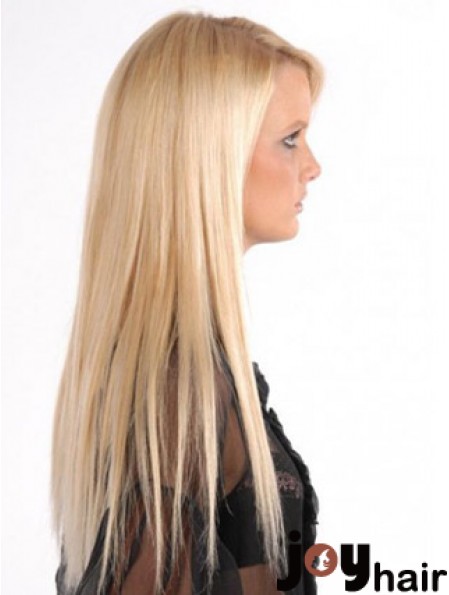 Popular Blonde Straight Remy Human Hair Clip In Hair Extensions