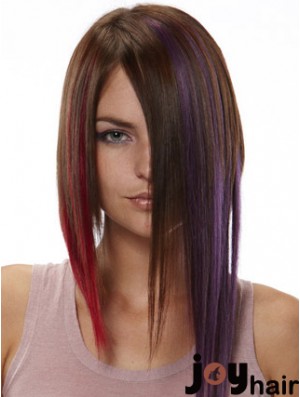 Modern Red Straight Remy Human Hair Clip In Hair Extensions