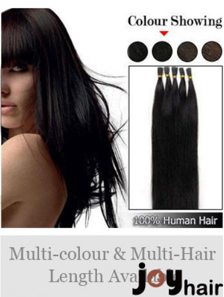 Black Straight Stick/I Tip Hair Extensions