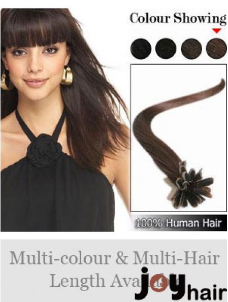 Brown Straight High Quality Nail/U Tip Hair Extensions