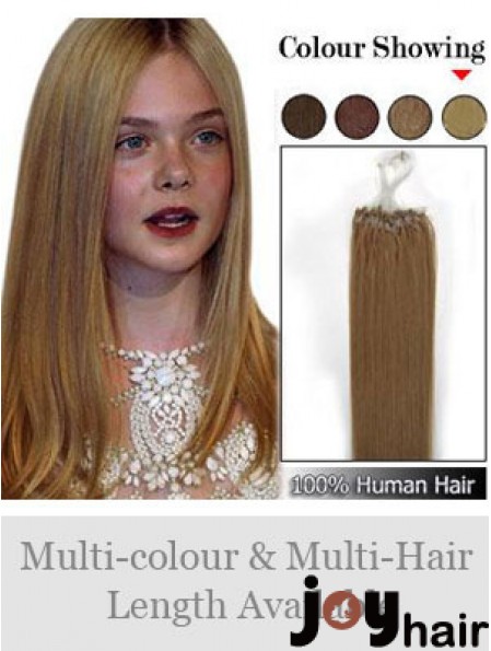 Modern Brown Straight Micro Loop Ring Hair Extensions