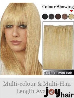 Straight Remy Human Hair Blonde Suitable Weft Extensions