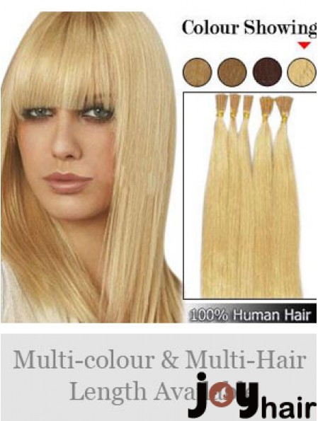 Blonde Straight Stick/I Tip Hair Extensions