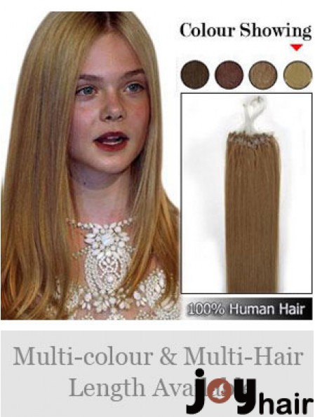 High Quality Brown Straight Micro Loop Ring Hair Extensions