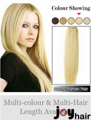 Straight Remy Human Hair Blonde Great Weft Extensions