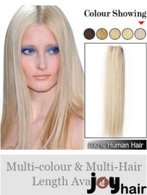 Straight Remy Human Hair Blonde Exquisite Weft Extensions