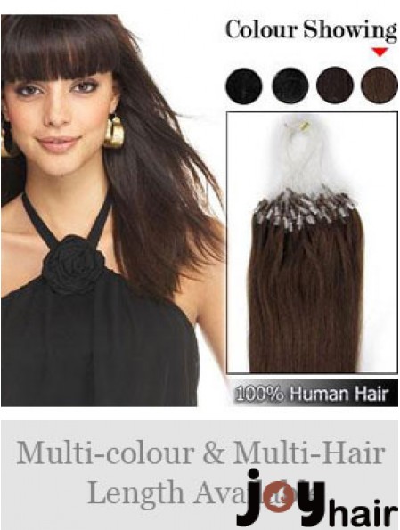 Flexibility Brown Straight Micro Loop Ring Hair Extensions