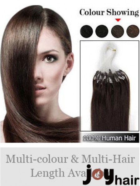 Designed Brown Straight Micro Loop Ring Hair Extensions