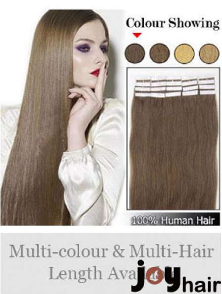 Brown Straight Exquisite Remy Human Hair Tape In Hair Extensions