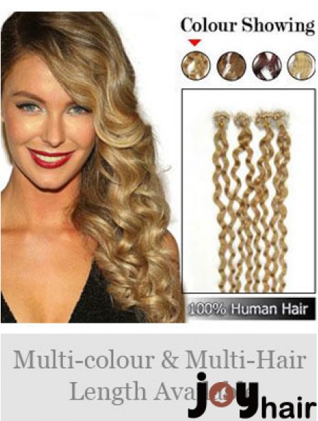 Hairstyles Brown Curly Micro Loop Ring Hair Extensions