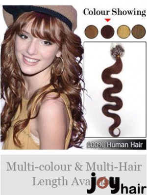 New Auburn Wavy Micro Loop Ring Hair Extensions