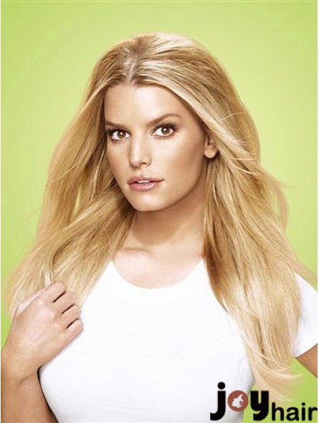 High Quality Blonde Straight Synthetic Clip In Hair Extensions