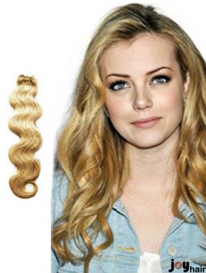 Wavy Remy Human Hair Blonde Beautiful Weft Extensions