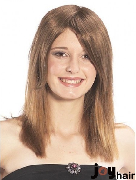 Sassy Straight Brown Long Human Hair Hairpieces