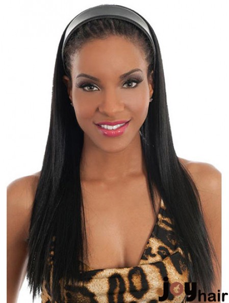 No-Fuss Black Synthetic Straight Hair Falls