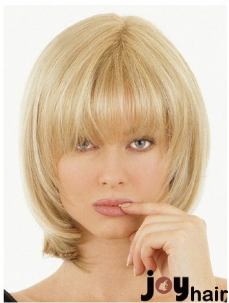 10inch Half Wigs With Remy Human Hair Straight Style Blonde Hair Toppers